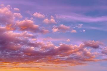 Obraz premium Sky filled with colorful clouds during sunset or sunrise