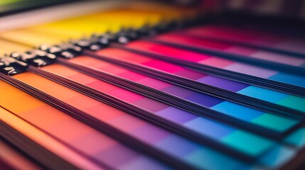 Color swatch palette book at sunset light creative design resource inspiration