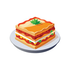 Ham and cheese sandwich with fresh vegetables on white bread isolated on plate