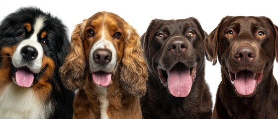 The diverse array of happy dogs showcasing their playful personalities.