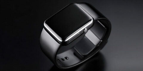 Modern black smart wrist watch with digital display and elegant design for tech enthusiasts