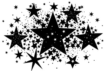 Vector art of silhouette of stars and stripes