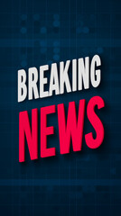 Obraz premium Breaking News banner with dark blue background. for news broadcast graphics, television media, streaming overlays. White, red and blue tones