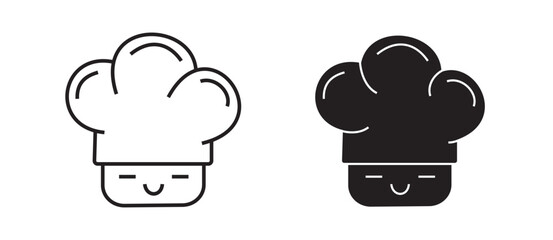  Chef Hat Icon with Smiling Face - Culinary & Cooking Symbol
