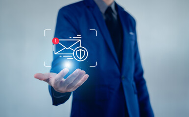 New email notification concept for business e-mail communication and digital marketing. Inbox receiving electronic message alert.