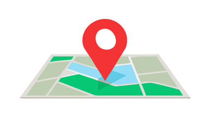 Find location on map with red pin point gps navigation and destination marker for travel and tourism guide