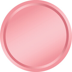 Empty Metallic Soft Pink Sticker &ndash; Blank Glossy Soft Pink Label Isolated