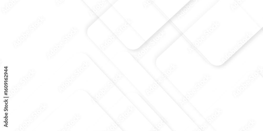 Wall mural abstract white background design with layers of textured white transparent material in triangle and 