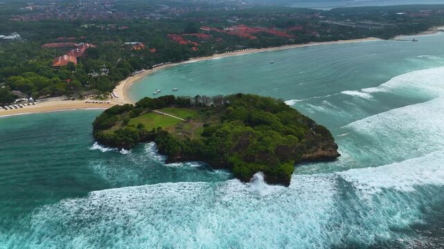 View of Nusa Dua beach in southern Bali, Indonesia
