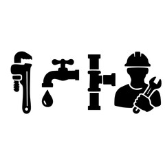 plumber logo set