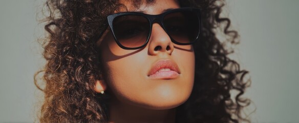 Fototapeta premium The confident woman wearing stylish sunglasses enjoying a sunny day.