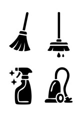 cleaning service logo set