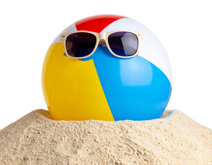 Obraz premium beach ball and sunglasses