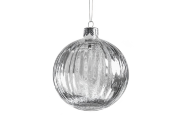 Clear Ornament Hangs with silver Chain. Elegant Decor