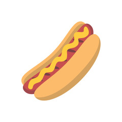 Illustration of Delicious Hot Dog Illustration: Vibrant Food Graphic for Menus & Websites vector