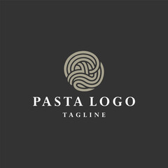 Pasta logo style icon design template vector illustration