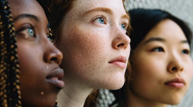 A beautifully composed image showing diverse profiles of people standing side by side. A powerful visual for inclusion, equality, social impact campaigns, and modern brand storytelling.
