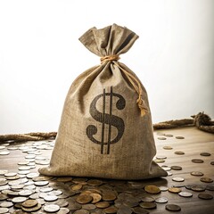 Dollar Sign Fabric Tote Bag
