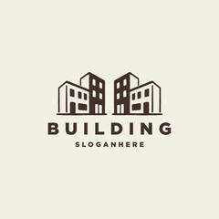 Building logo style icon design template vector illustration