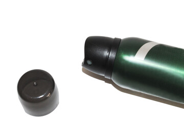 Bottle of deodorant in white background