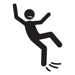 A Cautionary Pictogram Depicting a Person Slipping Due to Hazardous Conditions Illustrating Safety Measures and Workplace Accidents Prevention