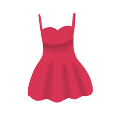 red dress isolated on white background