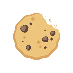 Illustration of Pixel Art Chocolate Chip Cookie: A Tasty Treat vector