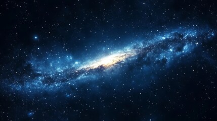 Fototapeta premium Distant galaxy visible in starry night sky astronomy and space exploration theme