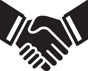 Handshake icon, Handshake silhouette vector, business, agreement, friendship, vector illustration 