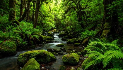 Lush rainforest creek