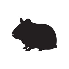 Hamster silhouette vector flat illustration design on white background