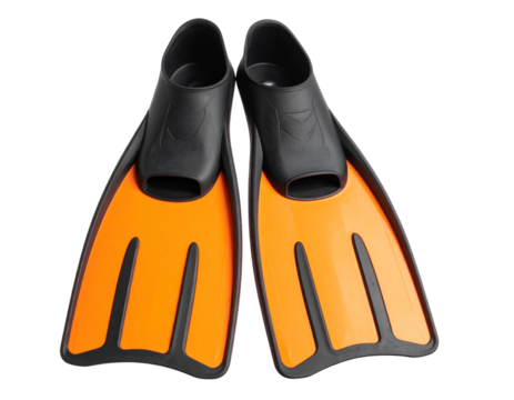 pair of orange rubber boots