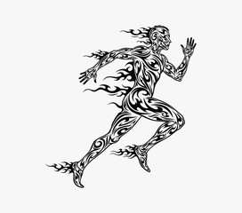 Tribal Style Running Man Logo