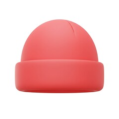 Fototapeta premium 3D red beanie winter hat