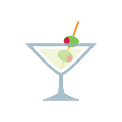 Illustration of Pixel Art Martini Cocktail: A Classic Drink Illustration vector