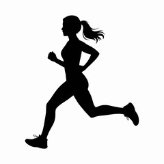Running Woman Silhouette in Action