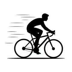 Obraz premium Silhouette of a Cyclist in Motion