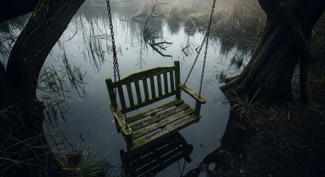 Swing Over the Calm Lake