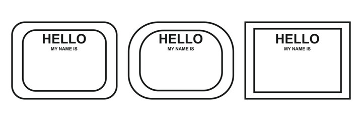 Hello My Name Is vector name tag card collection