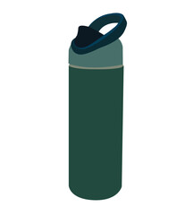 Thermo bottle. Metal water thermo. water bottle