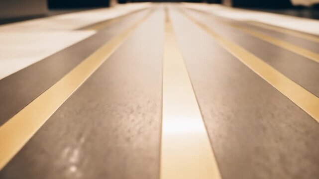 Gold Inlay Wood Floor Close Up