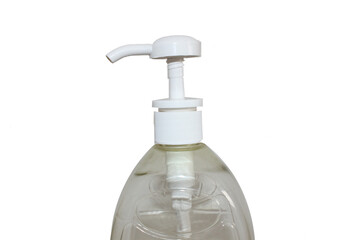 Plastic bottle of shampoo isolated on white background