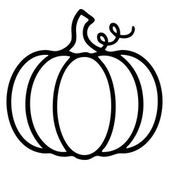 Icono con calabaza con líneas para tarjetas y felicitaciones del Día de Acción de Gracias