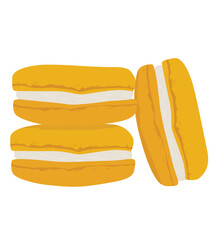 macarons yellow cake.  Macaron with a Creamy Filling, 