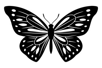 Vector art of silhouette of butterfly 
