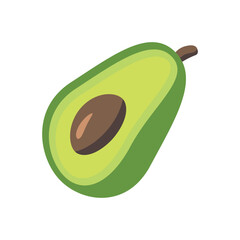 Illustration of Vibrant Avocado Half: A Fresh & Healthy Graphic vector