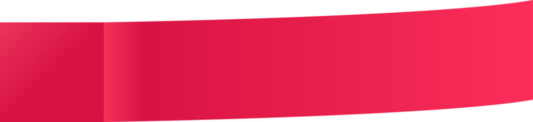 Red curved banner wrapping around a virtual surface, perfect for highlighting important information or adding a touch of color to presentations and designs