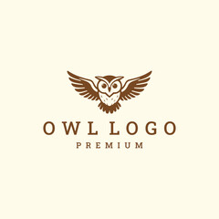 Owl logo style icon design template vector illustration