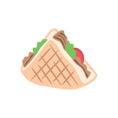 Illustration of Delicious Waffle Sandwich Illustration: Perfect for Menus & Recipes vector