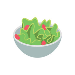 Illustration of Vibrant Green Salad with Red Berries in a Bowl vector